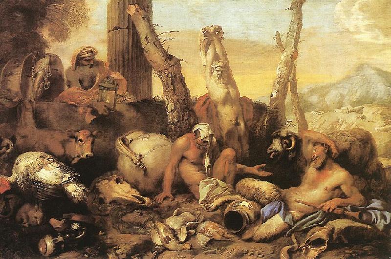 CASTIGLIONE, Giovanni Benedetto The Fable of Diogenes oil painting picture